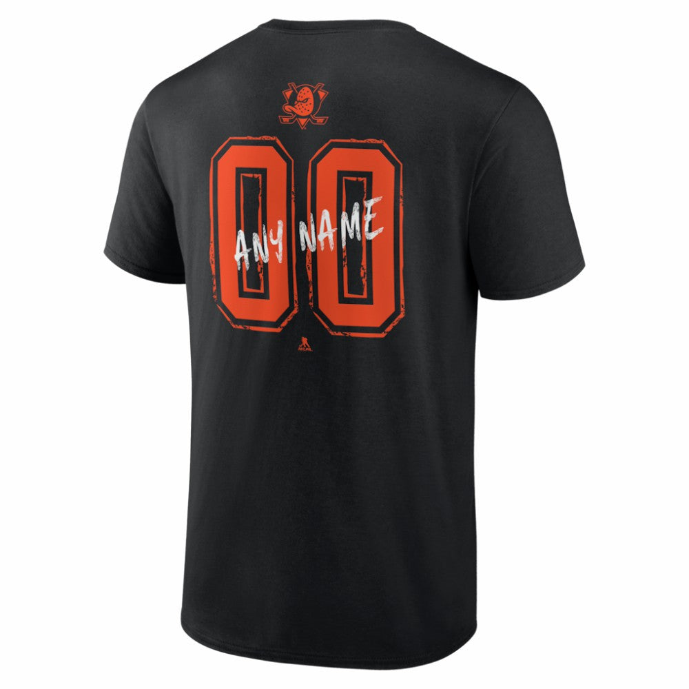 NHL,Custom Anaheim Ducks Big & Tall Hustle Personalized Name & Number T-Shirt - Black