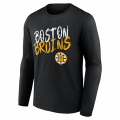 NHL,Custom Boston Bruins Hustle Personalized Name & Number Long Sleeve T-Shirt - Black