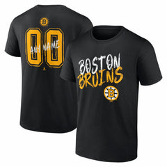 NHL,Custom Boston Bruins Hustle Personalized Name & Number T-Shirt - Black