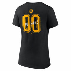 NHL,Custom Boston Bruins Women's Hustle Personalized Name & Number V-Neck T-Shirt - Black