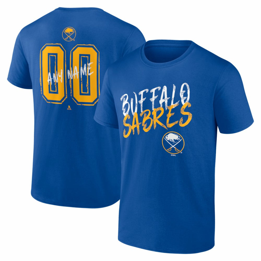 NHL,Custom Buffalo Sabres Big & Tall Hustle Personalized Name & Number T-Shirt - Royal