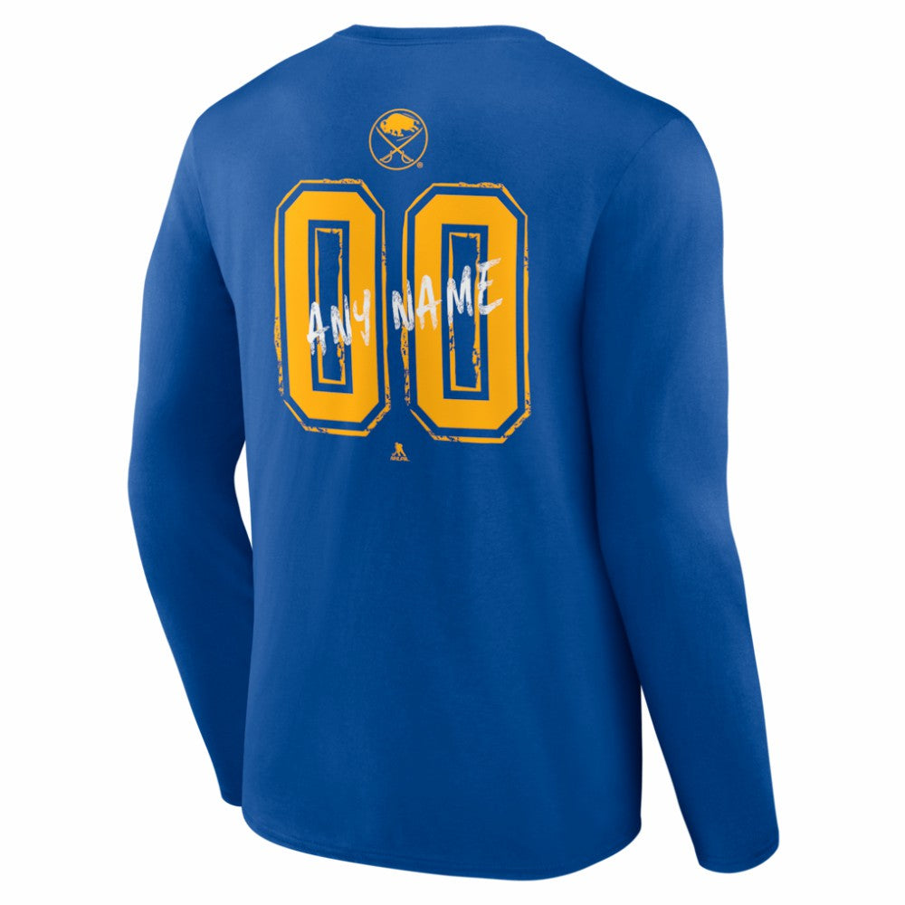 NHL,Custom Buffalo Sabres Hustle Personalized Name & Number Long Sleeve T-Shirt - Royal
