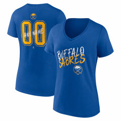 NHL,Custom Buffalo Sabres Women's Hustle Personalized Name & Number V-Neck T-Shirt - Royal