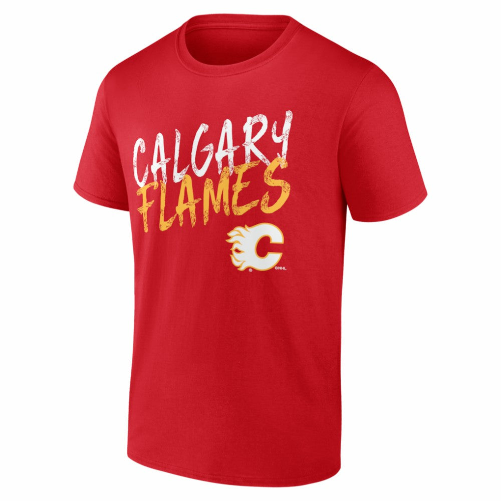 NHL,Custom Calgary Flames Big & Tall Hustle Personalized Name & Number T-Shirt - Red
