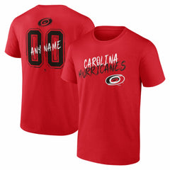 NHL,Custom Carolina Hurricanes Big & Tall Hustle Personalized Name & Number T-Shirt - Red