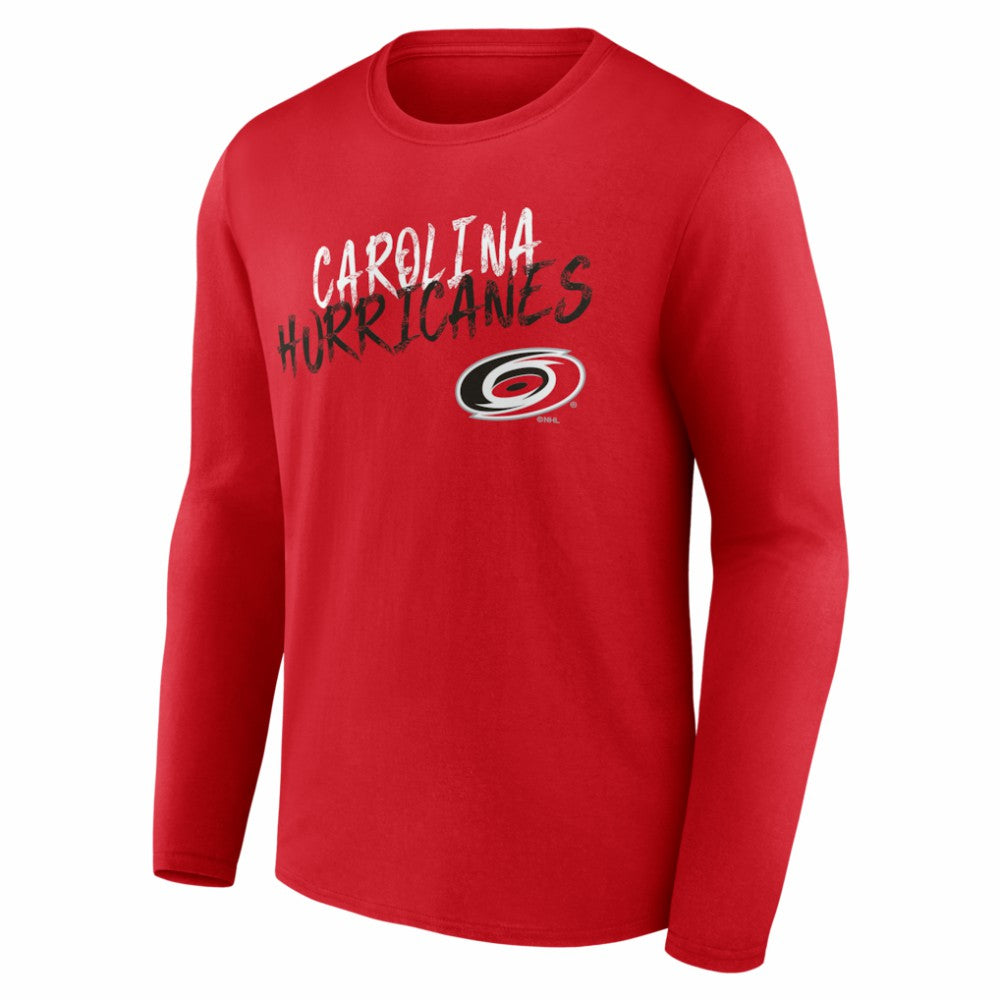NHL,Custom Carolina Hurricanes Hustle Personalized Name & Number Long Sleeve T-Shirt - Red