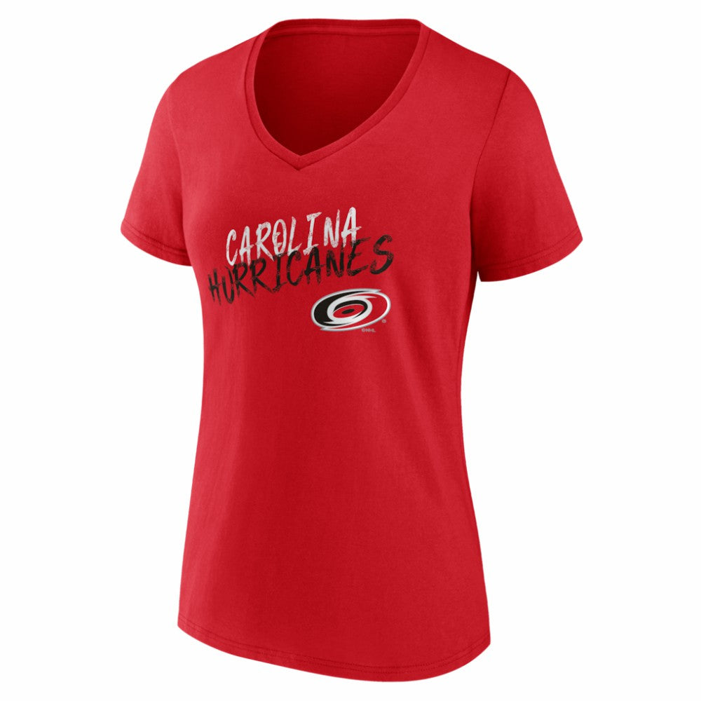 NHL,Custom Carolina Hurricanes Women's Hustle Personalized Name & Number V-Neck T-Shirt - Red