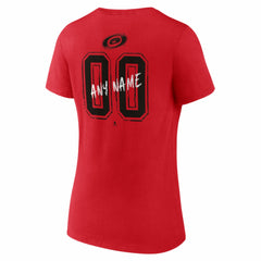 NHL,Custom Carolina Hurricanes Women's Hustle Personalized Name & Number V-Neck T-Shirt - Red