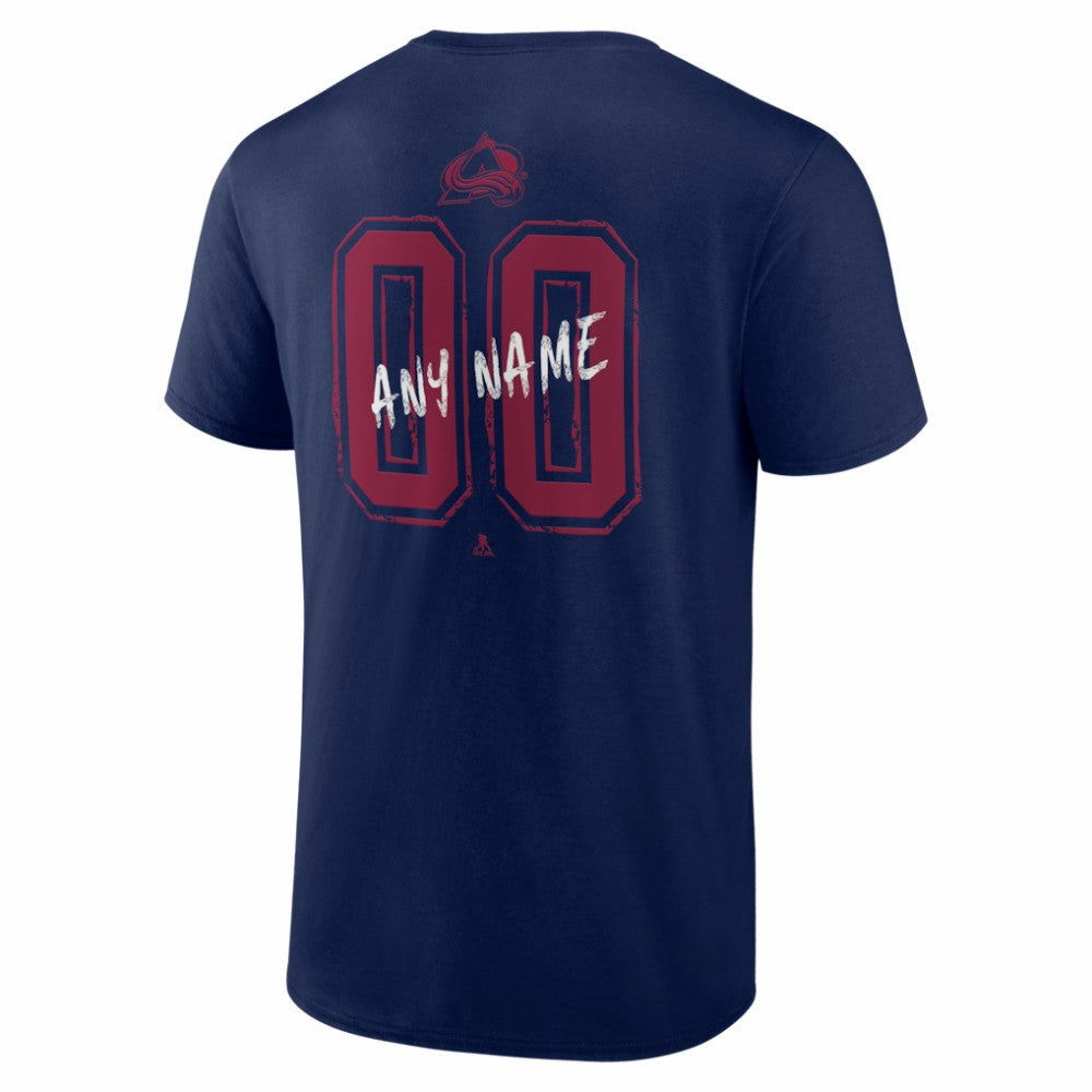 NHL,Custom Colorado Avalanche Big & Tall Hustle Personalized Name & Number T-Shirt - Navy