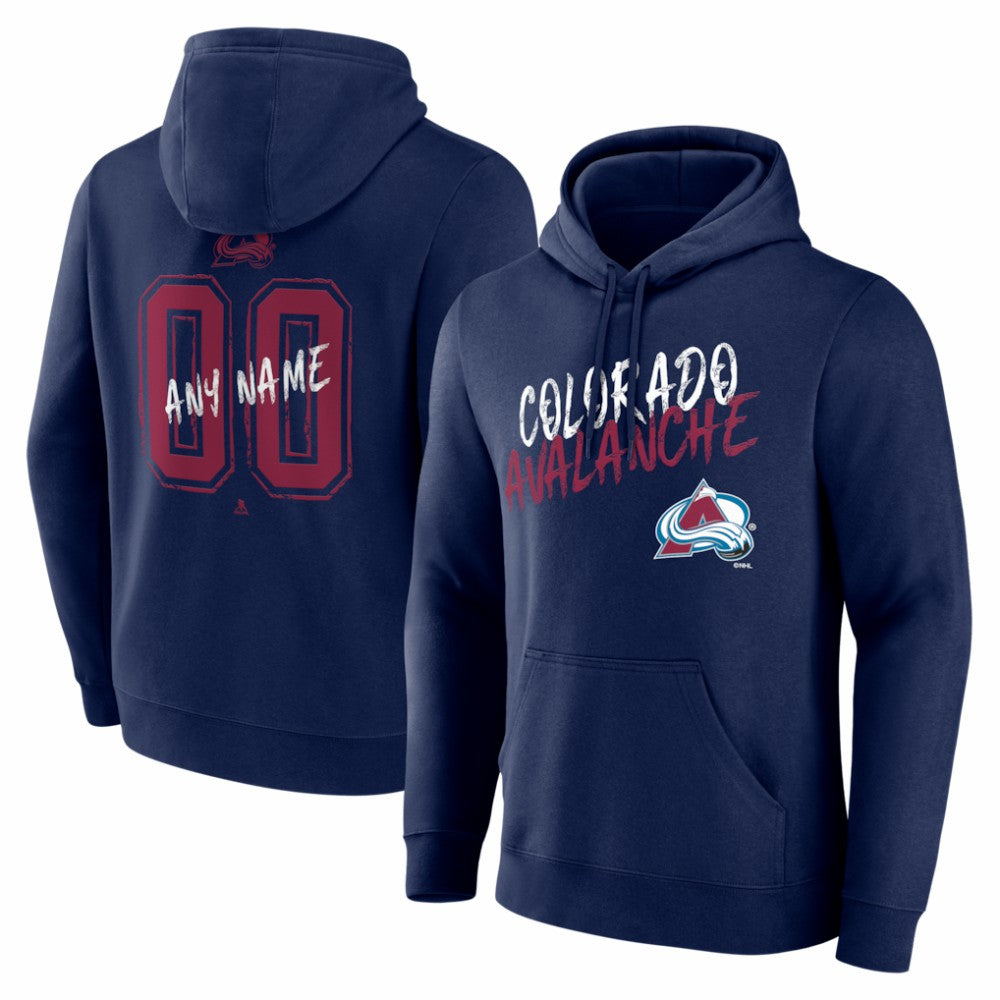 NHL,Custom Colorado Avalanche Hustle Personalized Name & Number Hoodie - Navy