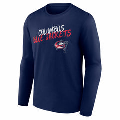 NHL,Custom Columbus Blue Jackets Hustle Personalized Name & Number Long Sleeve T-Shirt - Navy