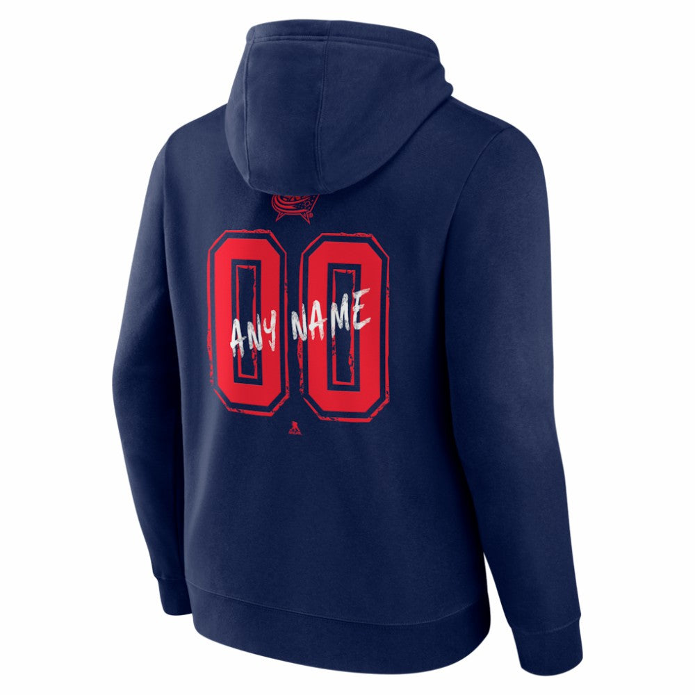 NHL,Custom Columbus Blue Jackets Hustle Personalized Name & Number Hoodie - Navy