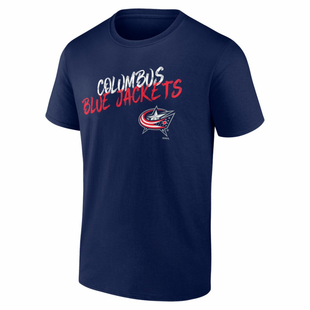 NHL,Custom Columbus Blue Jackets Hustle Personalized Name & Number T-Shirt - Navy