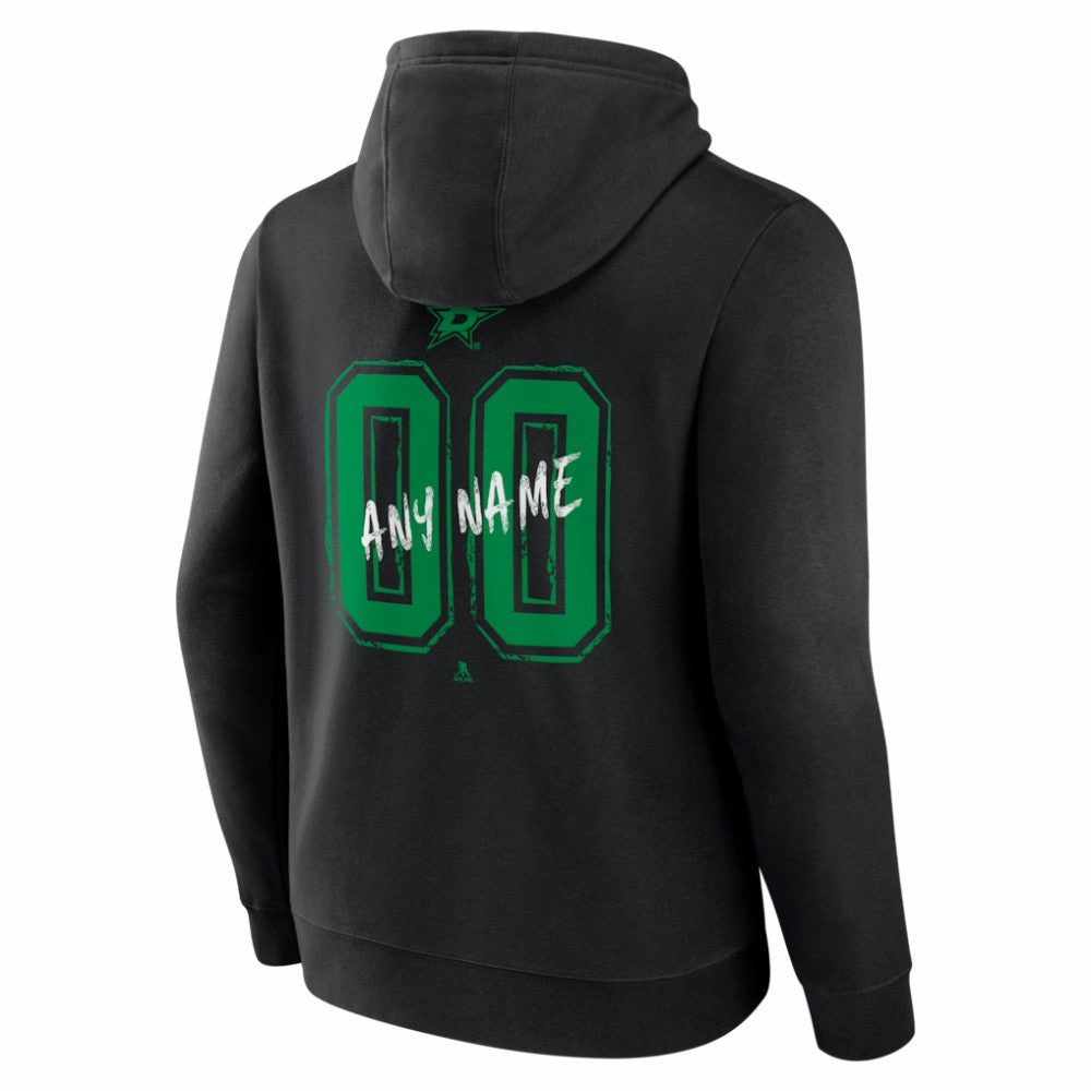 NHL,Custom Dallas Stars Big & Tall Hustle Personalized Name & Number Hoodie - Black