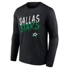 NHL,Custom Dallas Stars Hustle Personalized Name & Number Long Sleeve T-Shirt - Black