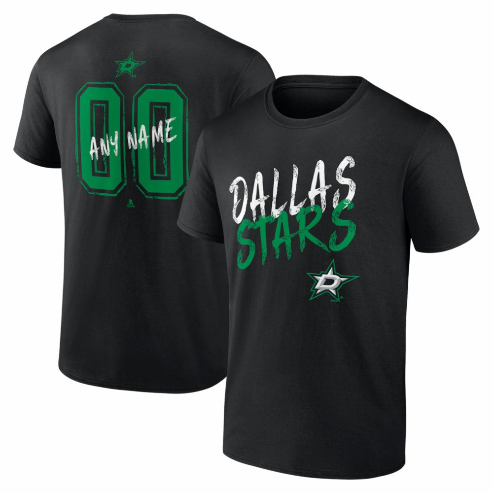 NHL,Custom Dallas Stars Hustle Personalized Name & Number T-Shirt - Black