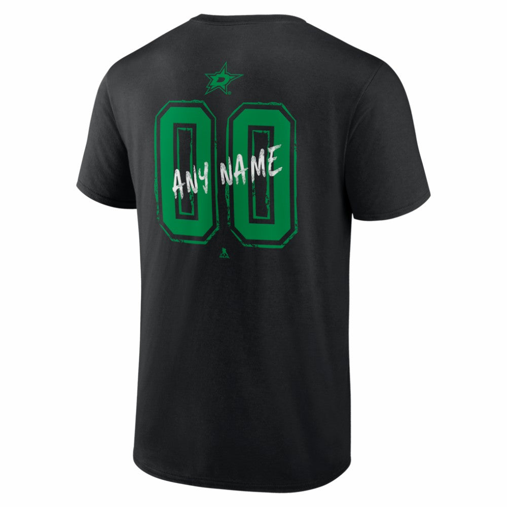 NHL,Custom Dallas Stars Hustle Personalized Name & Number T-Shirt - Black