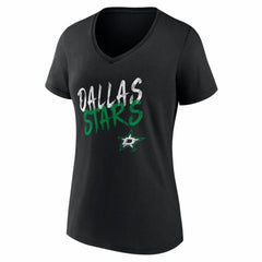 NHL,Custom Dallas Stars Women's Hustle Personalized Name & Number V-Neck T-Shirt - Black