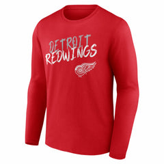 NHL,Custom Detroit Red Wings Hustle Personalized Name & Number Long Sleeve T-Shirt - Red