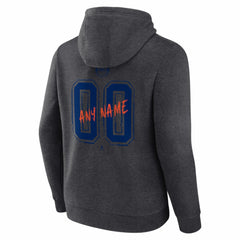 NHL,Custom Edmonton Oilers Hustle Personalized Name & Number Hoodie - Charcoal