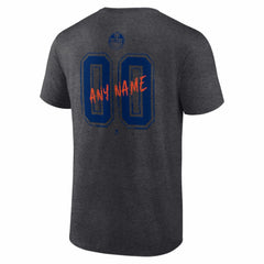 NHL,Custom Edmonton Oilers Hustle Personalized Name & Number T-Shirt - Charcoal