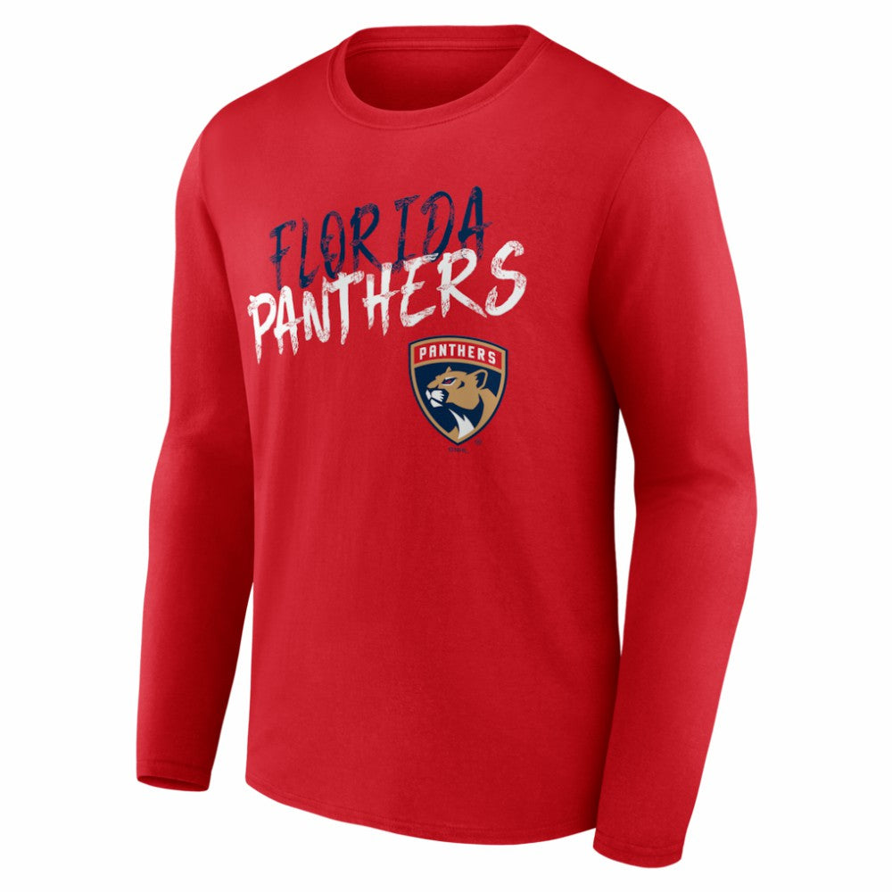 NHL,Custom Florida Panthers Hustle Personalized Name & Number Long Sleeve T-Shirt - Red
