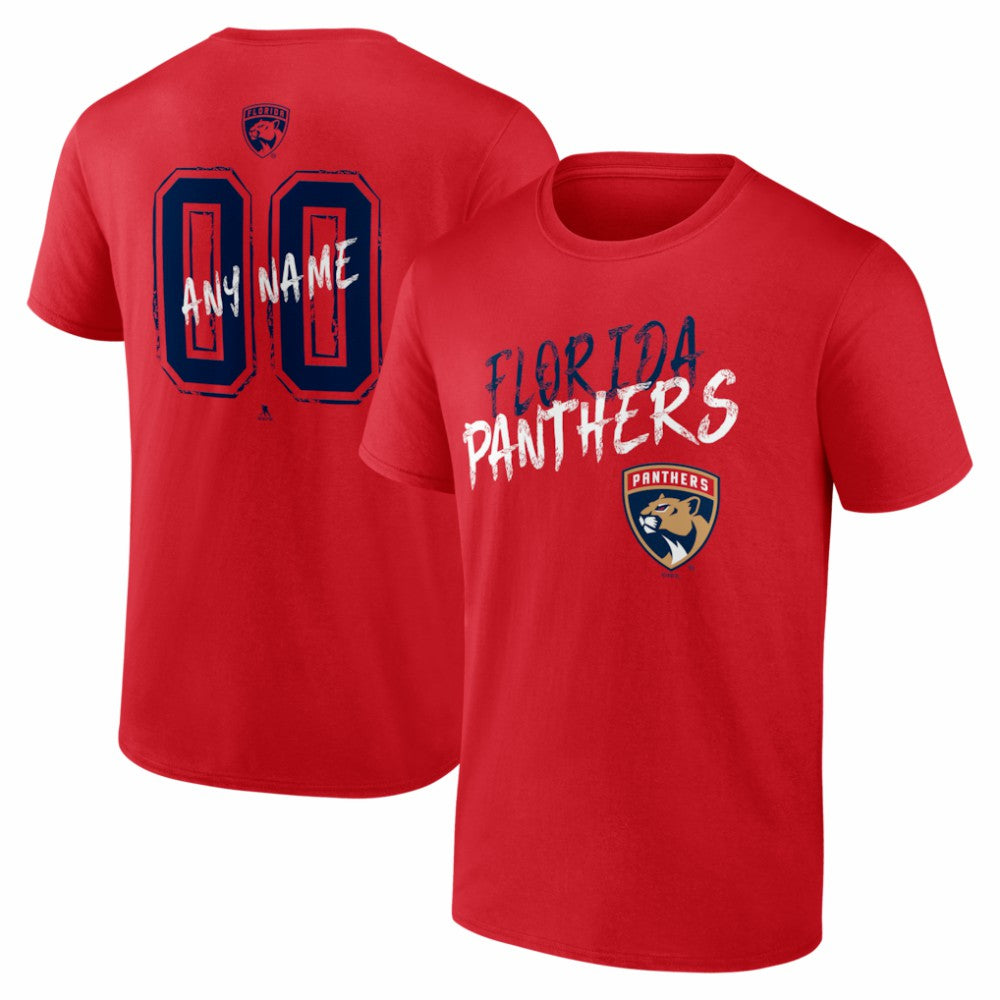 NHL,Custom Florida Panthers Hustle Personalized Name & Number T-Shirt - Red