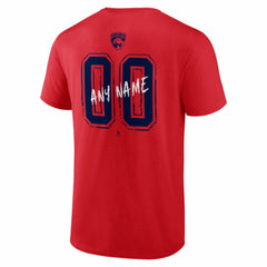 NHL,Custom Florida Panthers Hustle Personalized Name & Number T-Shirt - Red