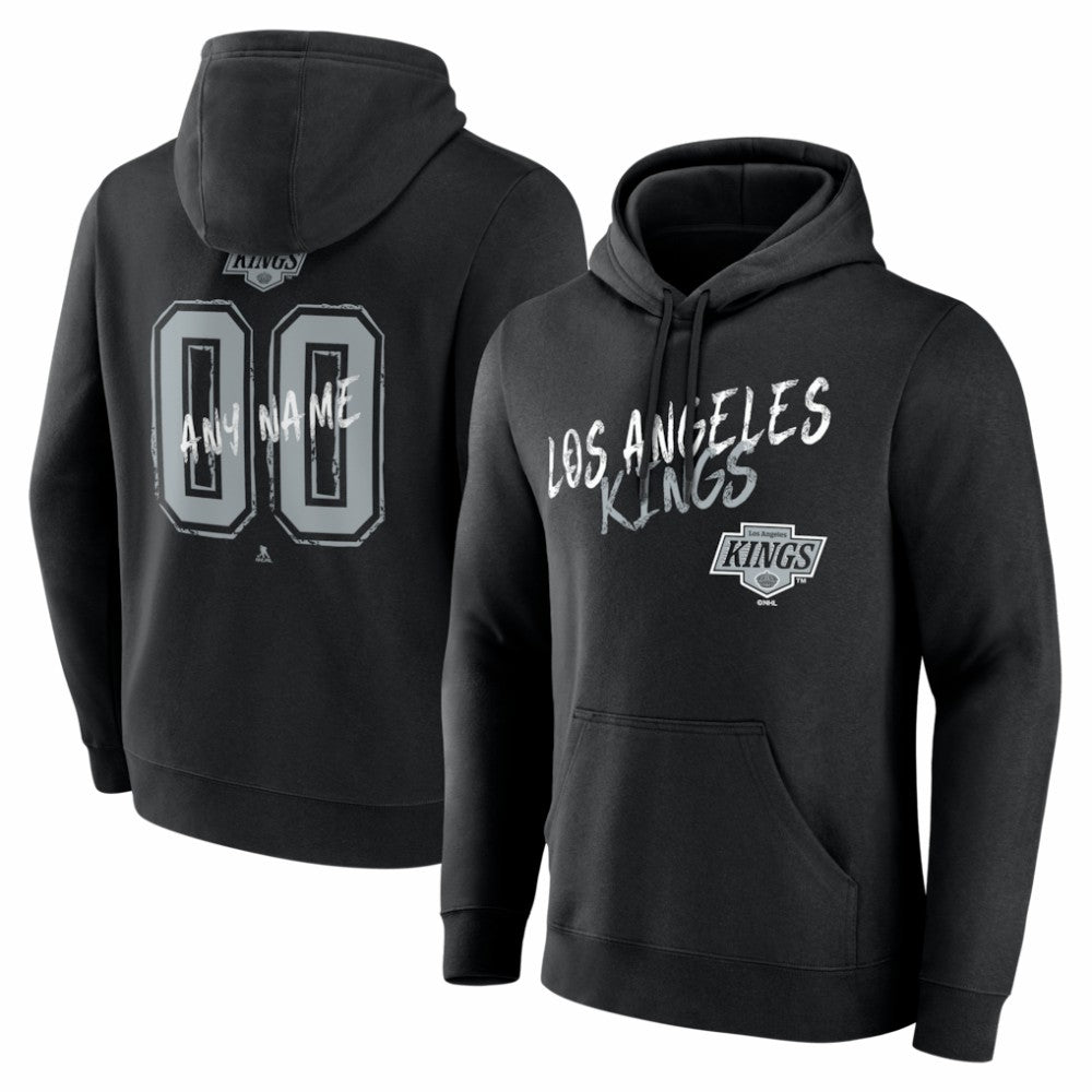 NHL,Custom Los Angeles Kings Big & Tall Hustle Personalized Name & Number Hoodie - Black