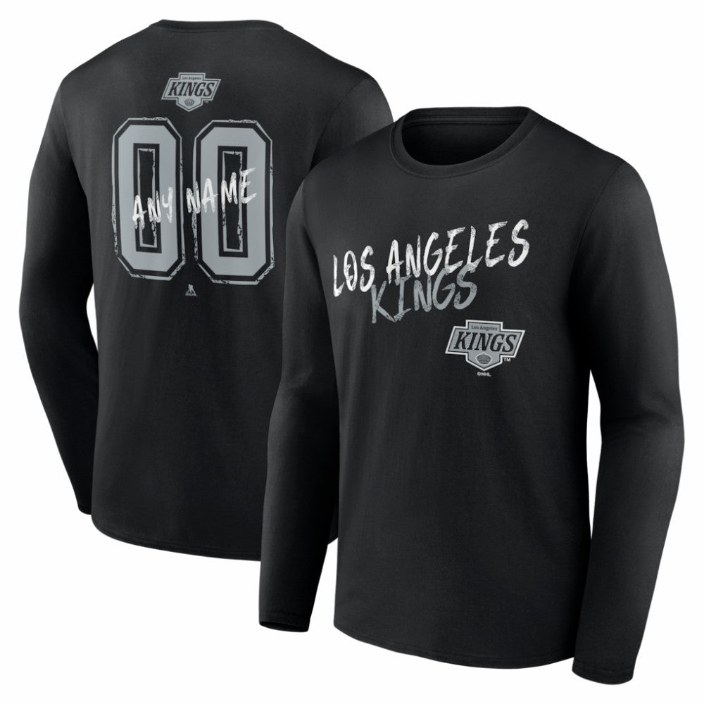 NHL,Custom Los Angeles Kings Hustle Personalized Name & Number Long Sleeve T-Shirt - Black