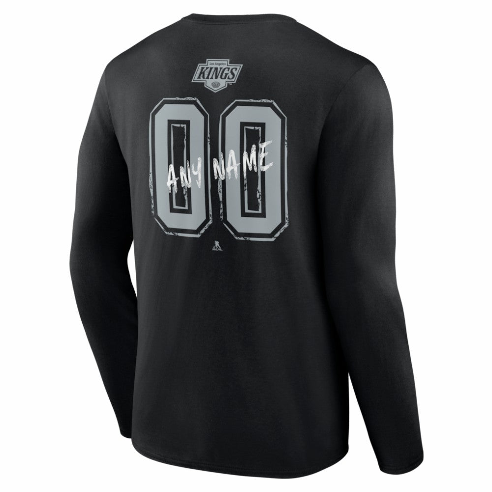 NHL,Custom Los Angeles Kings Hustle Personalized Name & Number Long Sleeve T-Shirt - Black