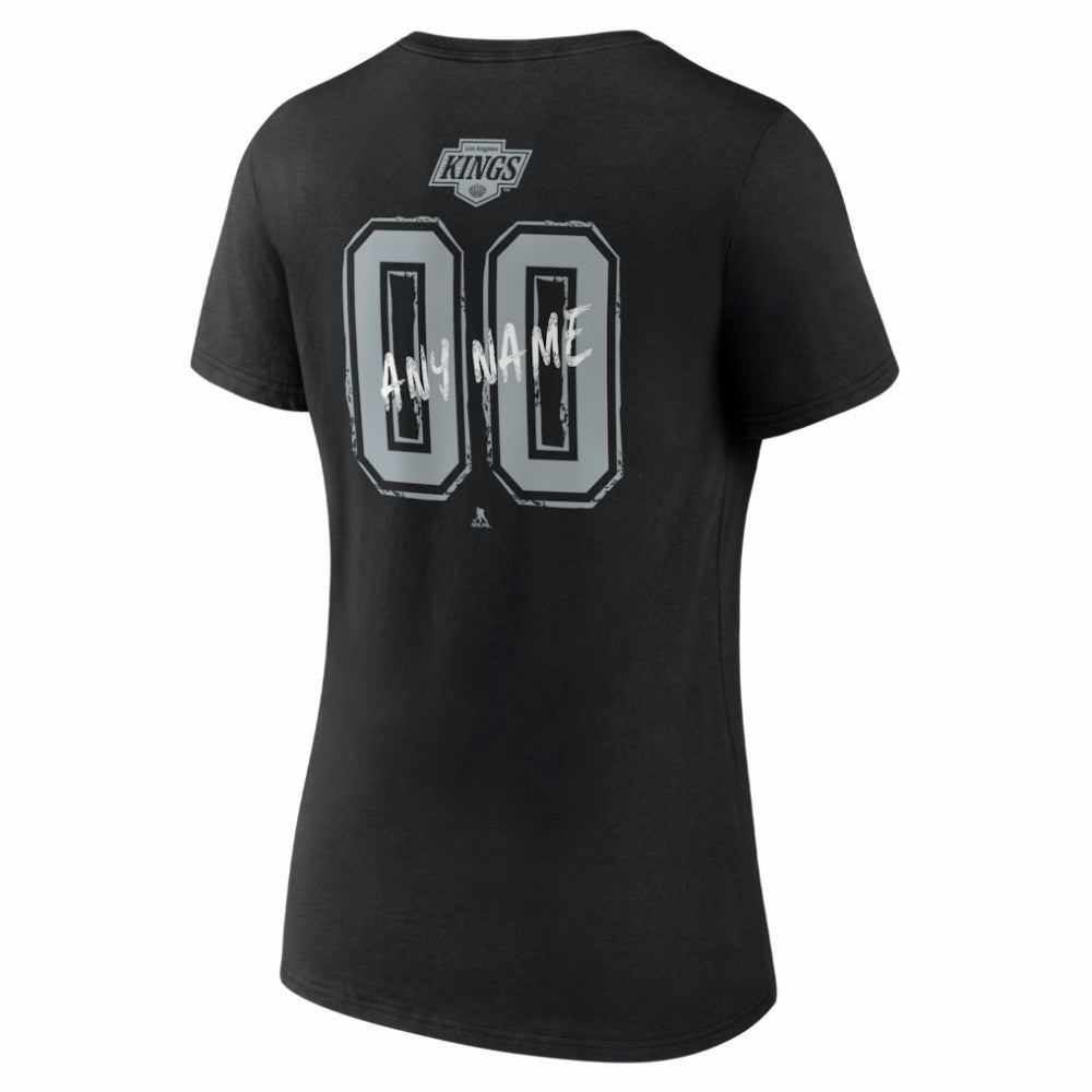 NHL,Custom Los Angeles Kings Women's Hustle Personalized Name & Number V-Neck T-Shirt - Black