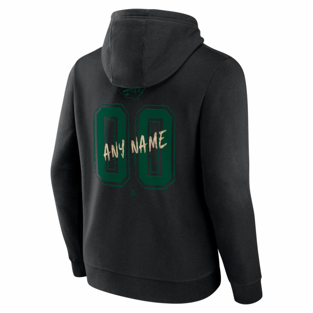 NHL,Custom Minnesota Wild Big & Tall Hustle Personalized Name & Number Hoodie - Black
