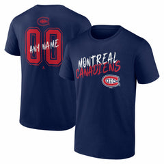NHL,Custom Montreal Canadiens Big & Tall Hustle Personalized Name & Number T-Shirt - Navy