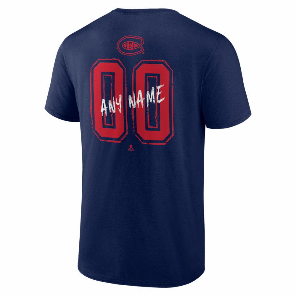 NHL,Custom Montreal Canadiens Big & Tall Hustle Personalized Name & Number T-Shirt - Navy
