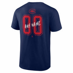 NHL,Custom Montreal Canadiens Hustle Personalized Name & Number T-Shirt - Navy