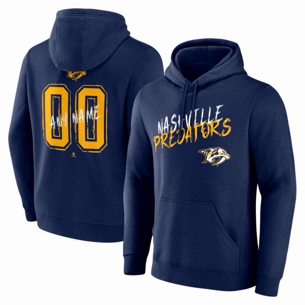NHL,Custom Nashville Predators Big & Tall Hustle Personalized Name & Number Hoodie - Navy