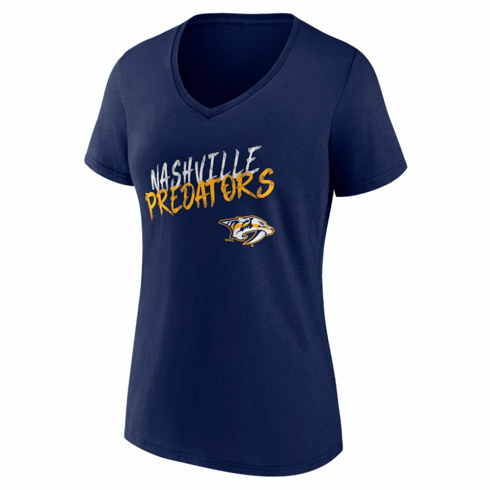 NHL,Custom Nashville Predators Women's Hustle Personalized Name & Number V-Neck T-Shirt - Navy