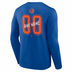 NHL,Custom New York Islanders Hustle Personalized Name & Number Long Sleeve T-Shirt - Royal