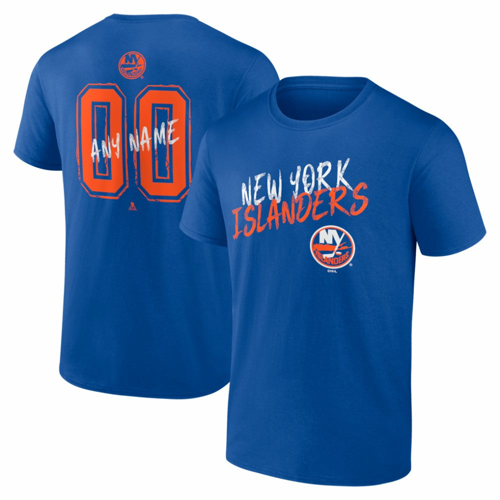 NHL,Custom New York Islanders Hustle Personalized Name & Number T-Shirt - Royal