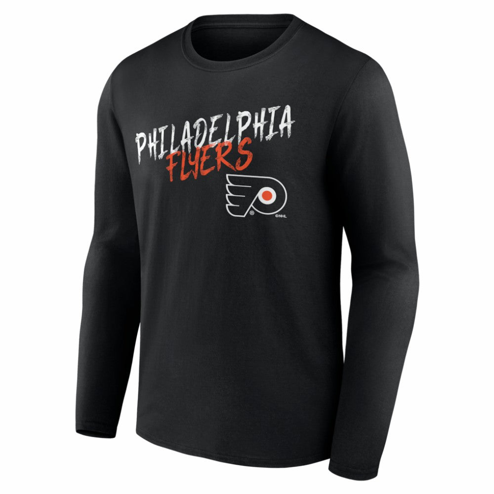 NHL,Custom Philadelphia Flyers Hustle Personalized Name & Number Long Sleeve T-Shirt - Black