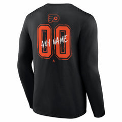 NHL,Custom Philadelphia Flyers Hustle Personalized Name & Number Long Sleeve T-Shirt - Black