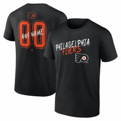 NHL,Custom Philadelphia Flyers Hustle Personalized Name & Number T-Shirt - Black