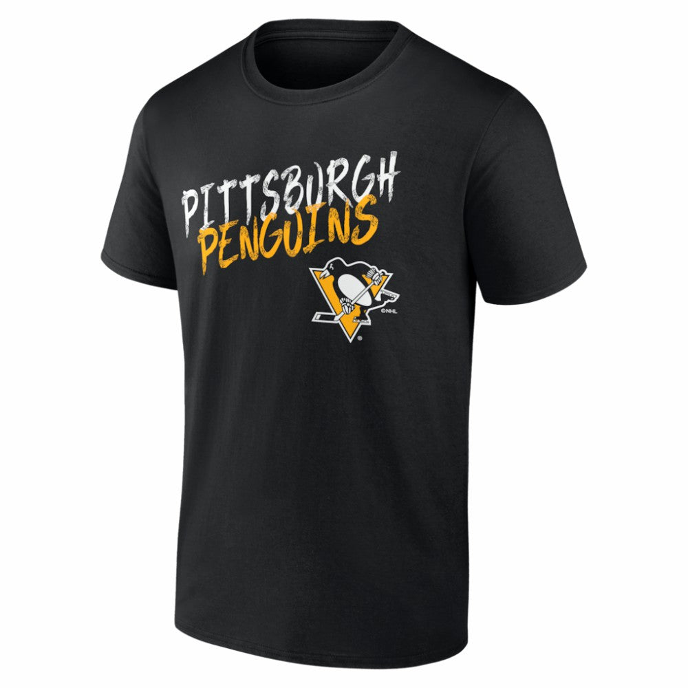 NHL,Custom Pittsburgh Penguins Big & Tall Hustle Personalized Name & Number T-Shirt - Black