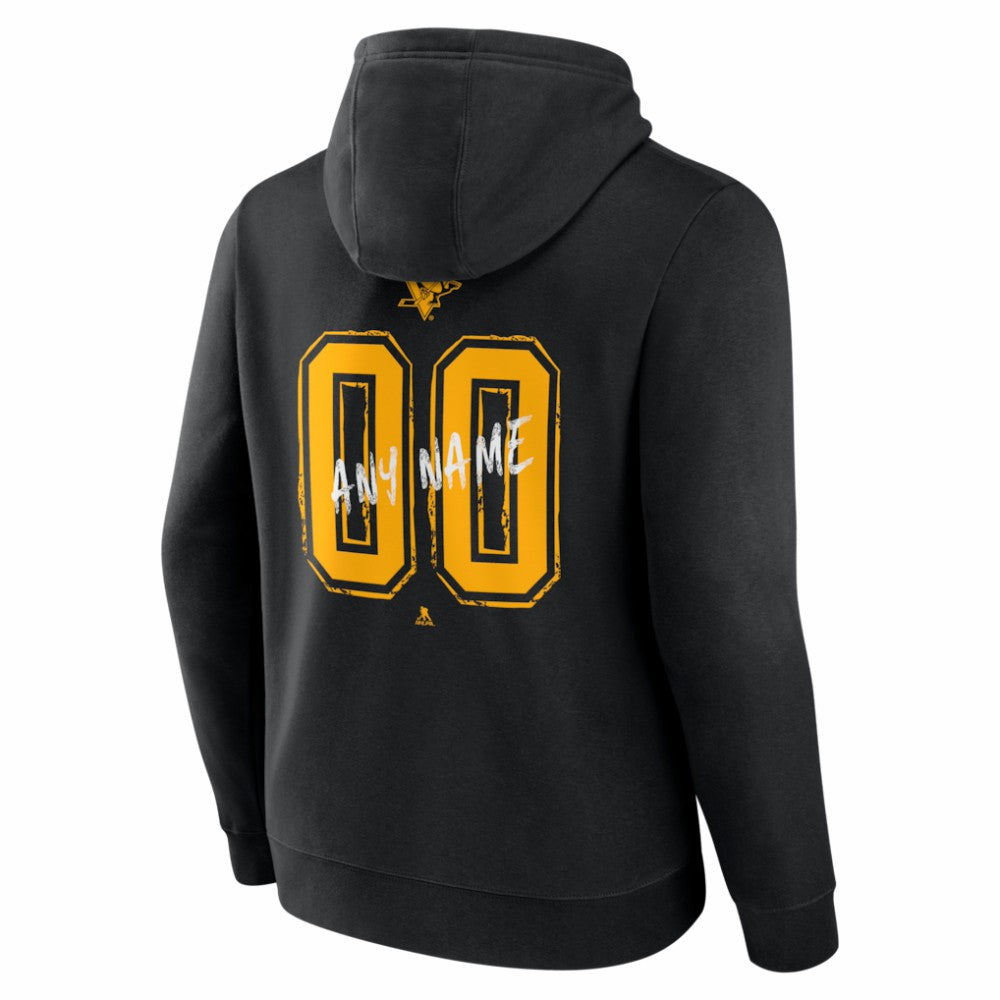 NHL,Custom Pittsburgh Penguins Hustle Personalized Name & Number Hoodie - Black
