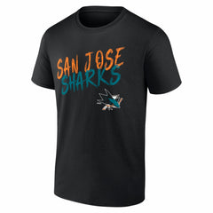 NHL,Custom San Jose Sharks Hustle Personalized Name & Number T-Shirt - Black