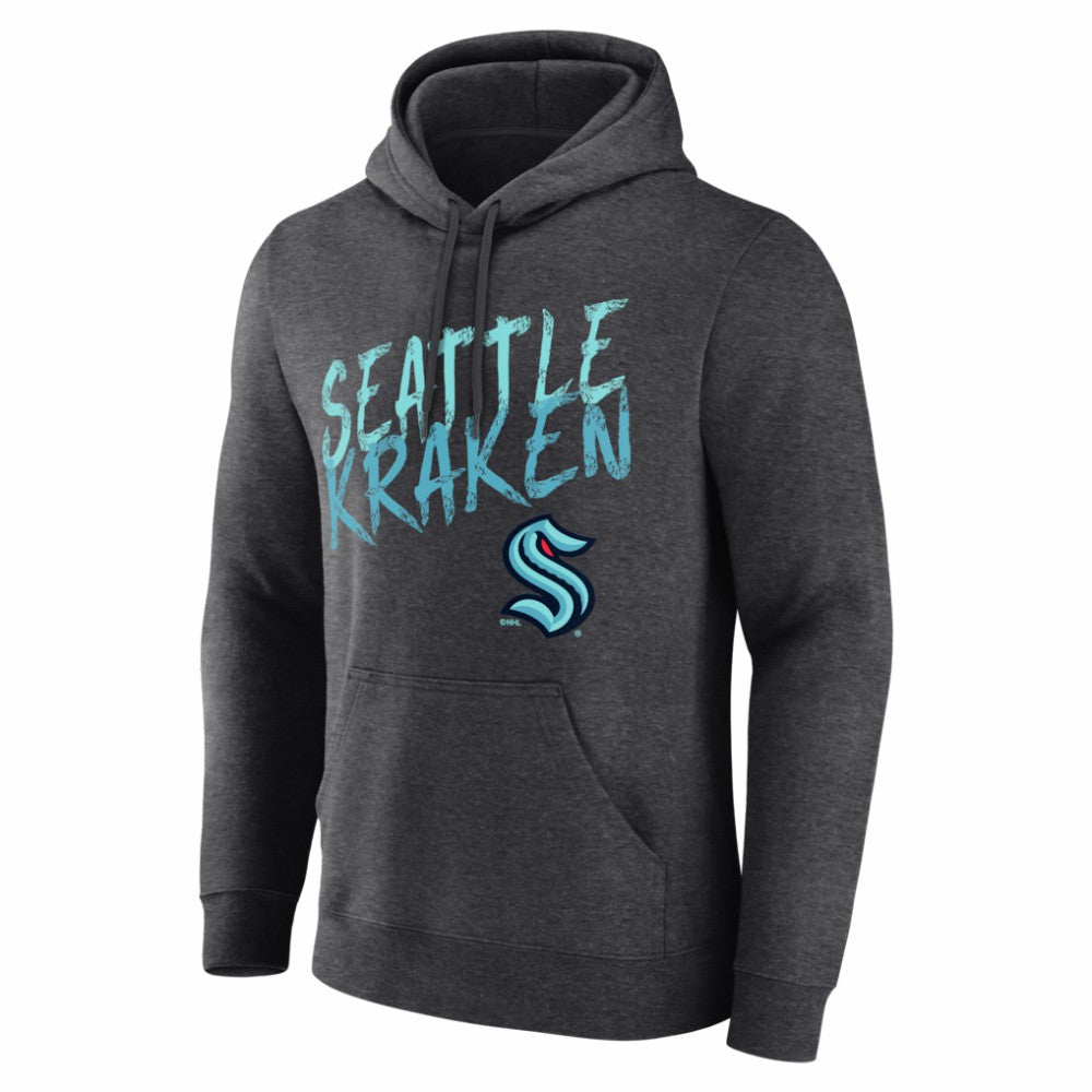 NHL,Custom Seattle Kraken Hustle Personalized Name & Number Hoodie - Charcoal