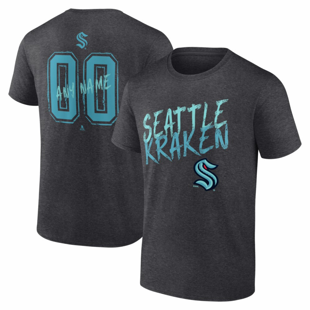 NHL,Custom Seattle Kraken Hustle Personalized Name & Number T-Shirt - Charcoal