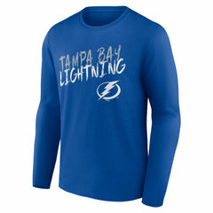 NHL,Custom Tampa Bay Lightning Hustle Personalized Name & Number Long Sleeve T-Shirt - Blue
