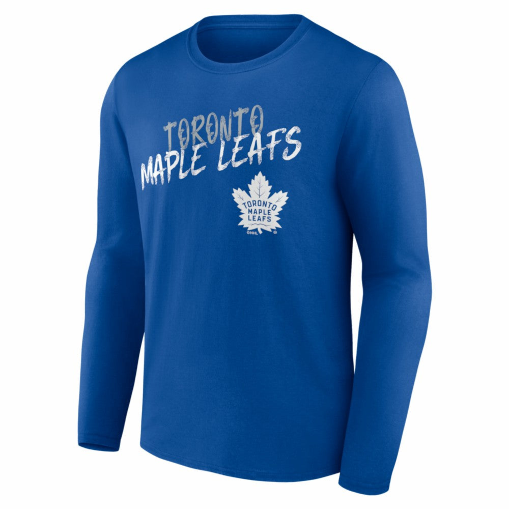 NHL,Custom Toronto Maple Leafs Hustle Personalized Name & Number Long Sleeve T-Shirt - Blue